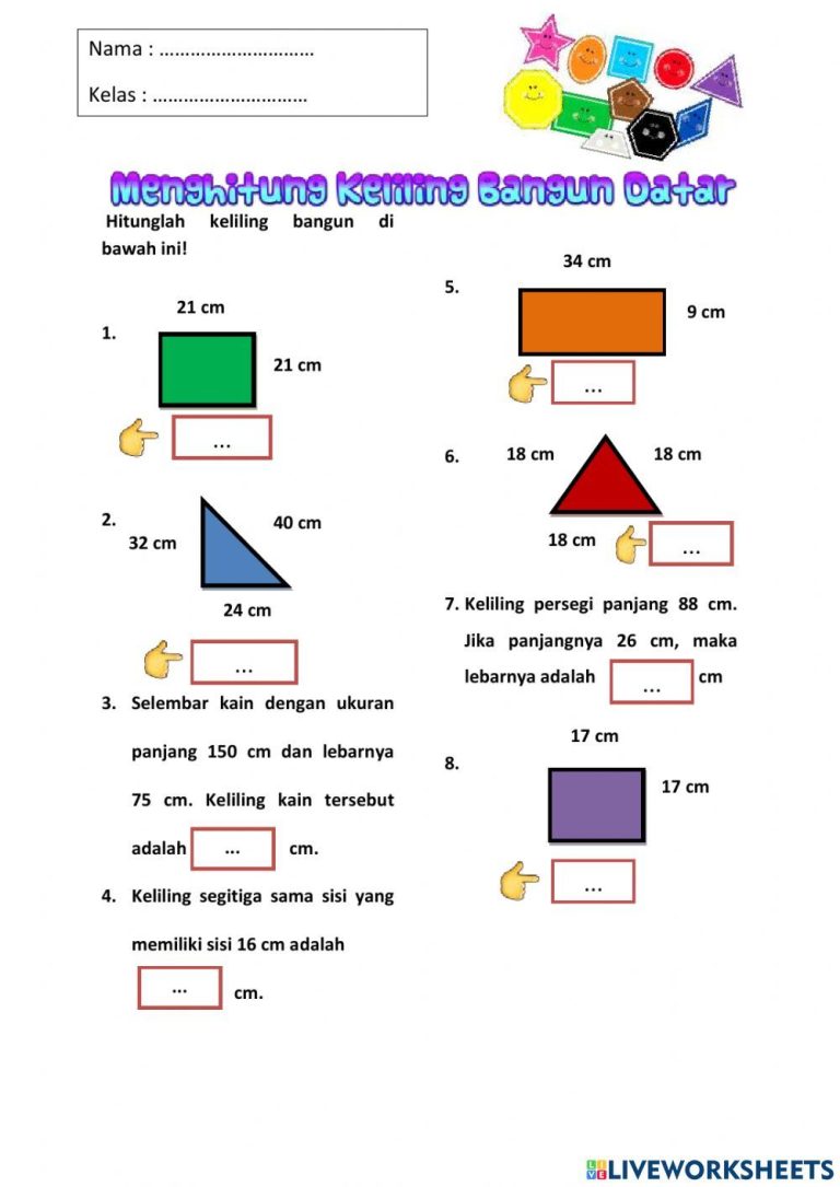 10 Contoh soal bangun datar kelas 3 sd paling sering keluar dan trik cepat menjawabnya