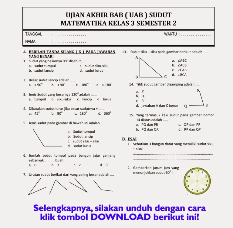 contoh soal mat kelas 3