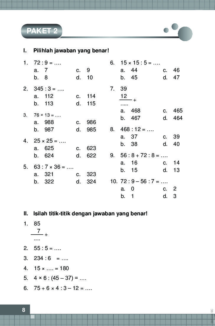 Soal Matematika Kelas 3 Perkalian Dalchaebi