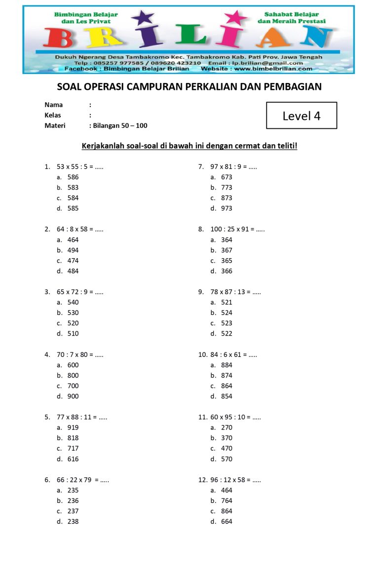 10 Contoh soal matematika 4 kelas 3 yang sering muncul saat ujian wajib pelajari sekarang 10 Contoh soal matematika 4 kelas 3 yang sering muncul saat ujian wajib pelajari sekarang
